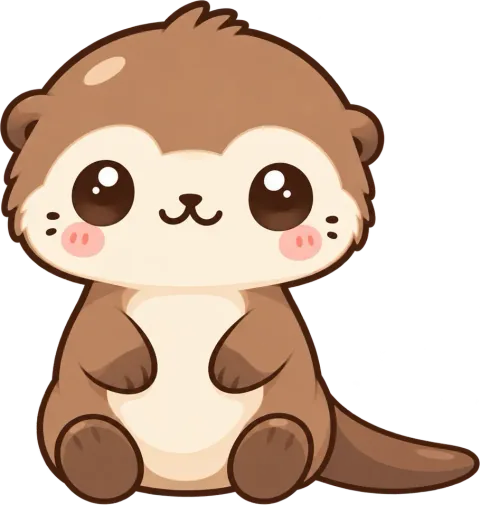 A young otter sitting